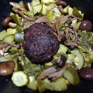 腸活♪味噌カレー味の蓮根オートミールハンバーグ